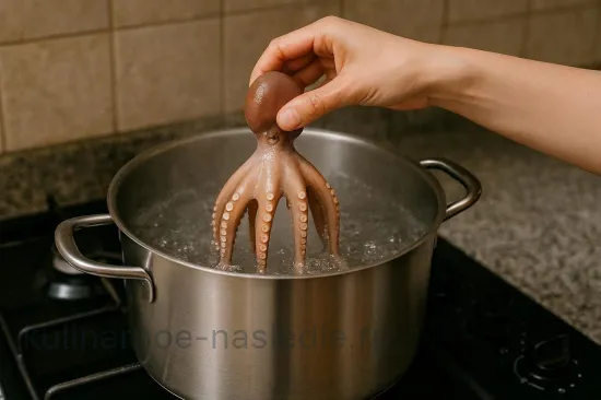 Осьминог по-галисийски с копчёной паприкой и картофелем - шаг 2 (изображение)