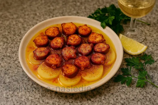 Осьминог по-галисийски с копчёной паприкой и картофелем - шаг 7 (изображение)