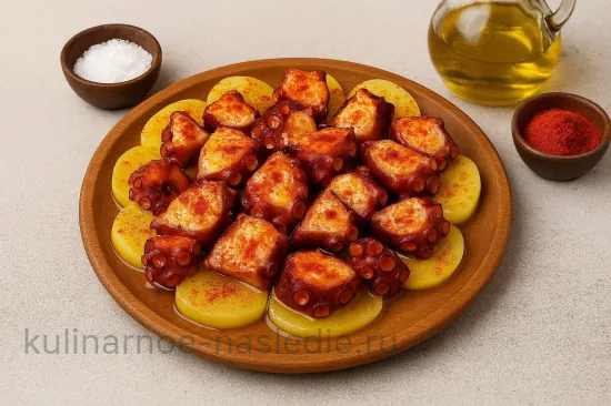 Осьминог по-галисийски с копчёной паприкой и оливковым маслом - Финальная заправка