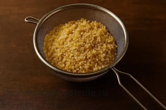 Фаршированная тыква с булгуром, кедровыми орехами и гранатовым соусом - шаг 2. Варка булгура