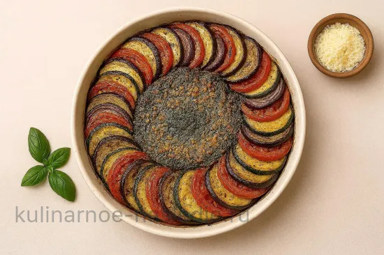 Рататуй с запечённым песто и пармезаном - шаг 5. Запекание