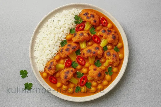 Тайский карри из запечённой цветной капусты с нутом - шаг 6 (изображение)