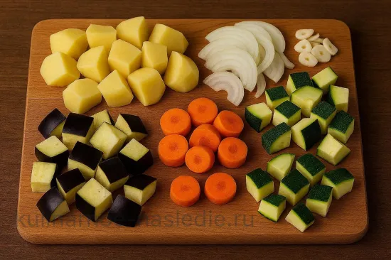 Овощное рагу в горшочке с ароматными травами - шаг 1