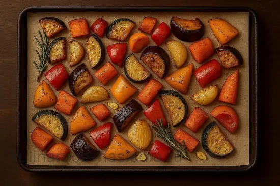 Запечённые овощи с розмарином и чесноком - шаг 4. Запекание овощей