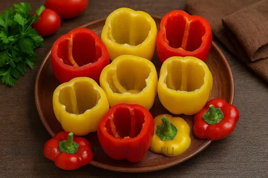 Фаршированные перцы по-болгарски с рисом и овощами - шаг 1. Подготовка перцев