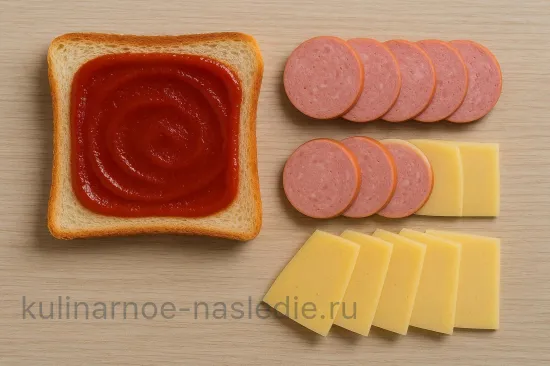 Бутерброды с колбасой и сыром - шаг 1