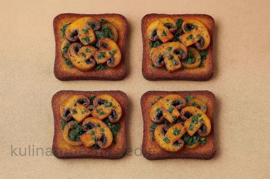 Бутерброды с жареными шампиньонами и луком - шаг 5