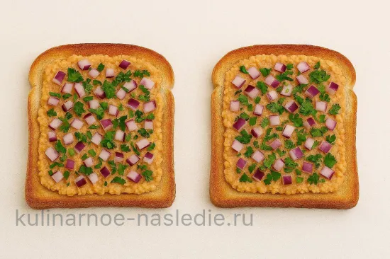 Бутерброд с фасолью и чили - Сборка бутербродов