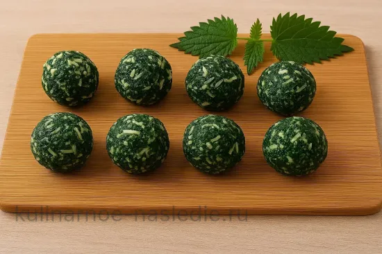 Сырные лепёшки с крапивой на сковороде - шаг 2