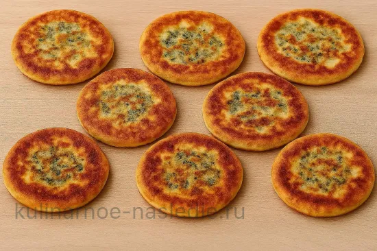 Сырные лепёшки с крапивой на сковороде - шаг 6