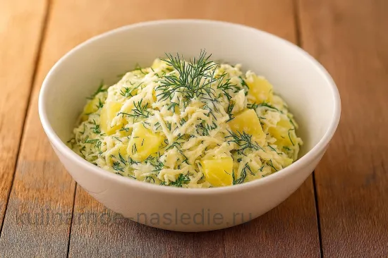 Экзотический салат с укропом, ананасами и сыром - шаг 5