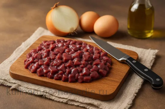 Рубленые оладушки из куриной печени - шаг 1 (изображение)