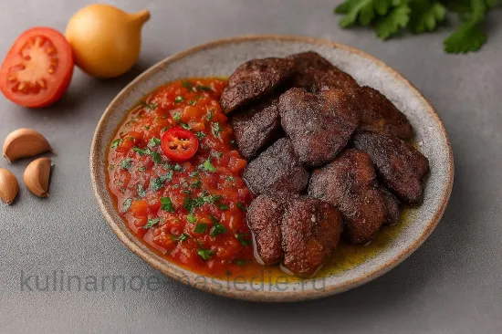 Куриная печень по-кавказски - шаг 7 (изображение)