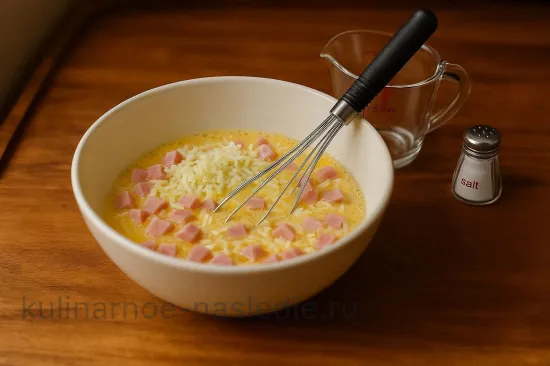 Омлет в пакете с ветчиной и сыром - шаг 3