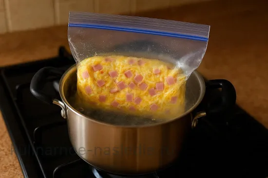 Омлет в пакете с ветчиной и сыром - шаг 5