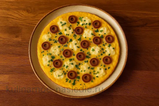 Греческий омлет с фетой на сковороде - шаг 6 (изображение)