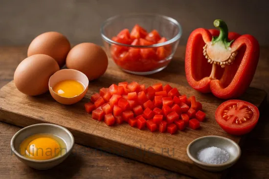 Омлет в пакете с овощами - шаг 1