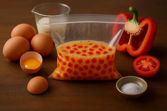 Омлет в пакете с овощами - шаг 4