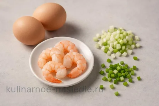 Паровой омлет с креветками по-азиатски - шаг 1