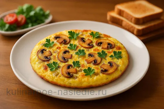 Омлет с грибами в мультиварке - шаг 5 (изображение)