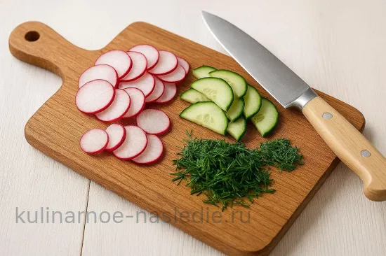 Ботвинья с крабом и редисом - шаг 2