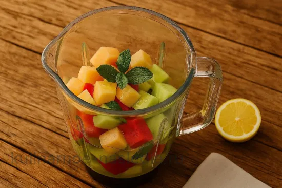 Фруктово-овощной гаспачо с дыней и перцем - шаг 3