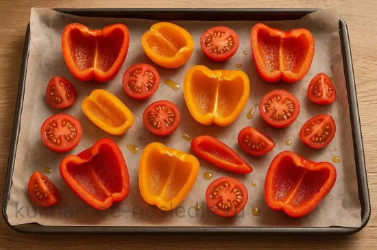 Гаспачо из запечённых перцев и томатов с базиликом - шаг 1