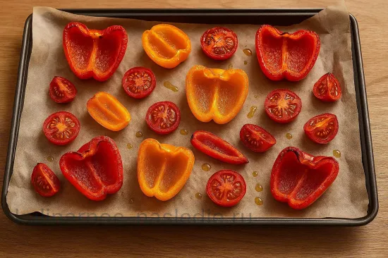 Гаспачо из запечённых перцев и томатов с базиликом - шаг 2