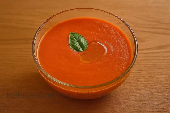 Гаспачо из запечённых перцев и томатов с базиликом - шаг 6
