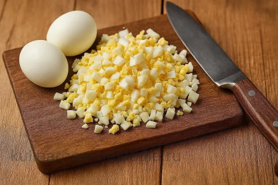 Окрошка с телятиной на айране и горчице - шаг 3