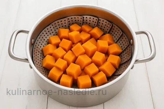 Крем-суп из запаренной тыквы с кокосовым молоком и имбирём - Подготовка тыквы