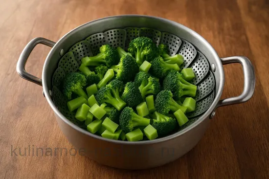 Суп-пюре из брокколи с голубым сыром и миндалем - Подготовка брокколи