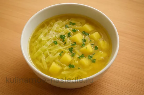 Капустный суп на пару с картофелем - шаг 5. Подача