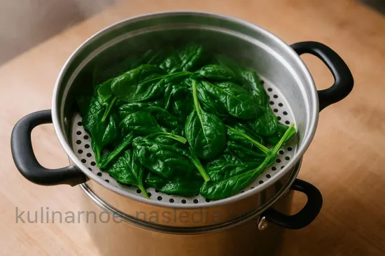 Шпинатный суп на пару с яйцом - шаг 1. Подготовка шпината