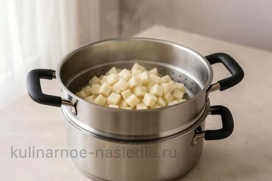 Сельдереевый крем-суп на пару - Приготовление на пару