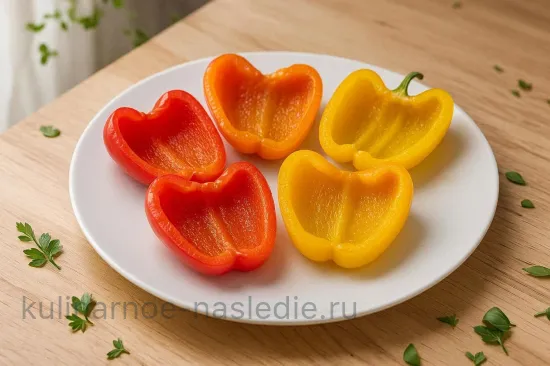 Перец на пару с чесночным соусом - шаг 1. Подготовка перцев