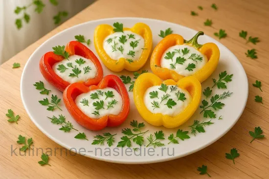 Перец на пару с чесночным соусом - шаг 4. Подача