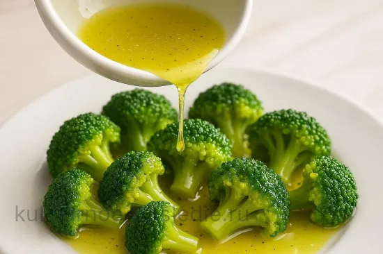 Брокколи на пару с лимонным соусом - Подача