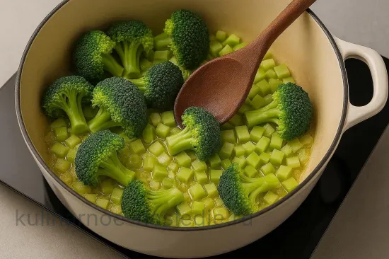 Крем-суп из тушеной брокколи с пармезаном - шаг 3