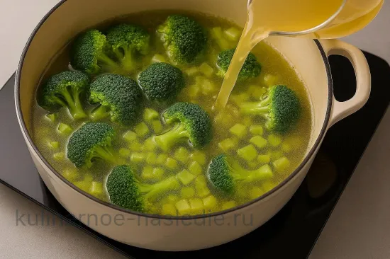 Крем-суп из тушеной брокколи с пармезаном - шаг 4