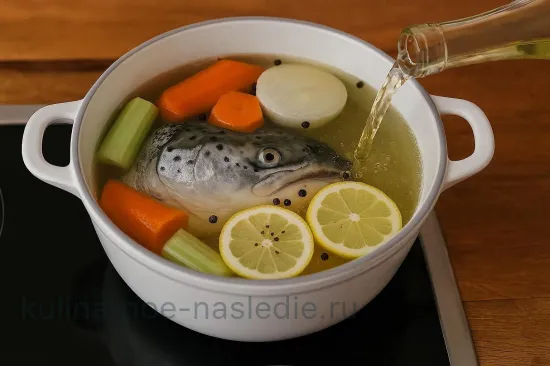 Рыбный бульон из головы лосося - полезный и вкусный - шаг 3