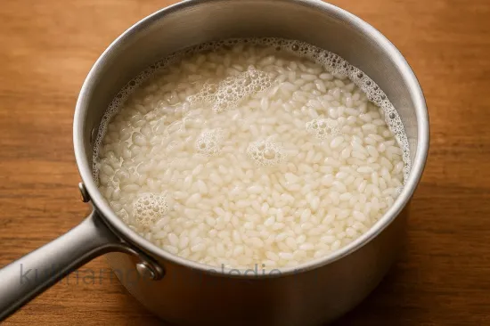 Рисовая каша на молоке - Первичная варка риса