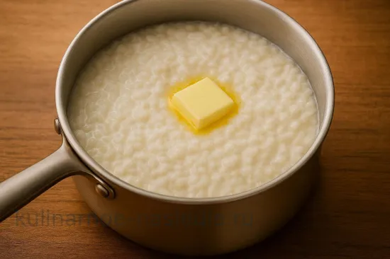Рисовая каша на молоке - Завершение и настаивание