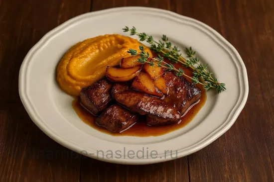 Печень индейки с яблоками и кальвадосом - шаг 5 (изображение)