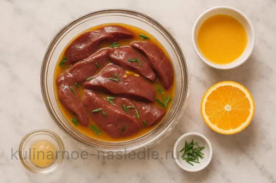 Печень утки с апельсиновым конфи - изысканный рецепт как в ресторане - шаг 1 (изображение)