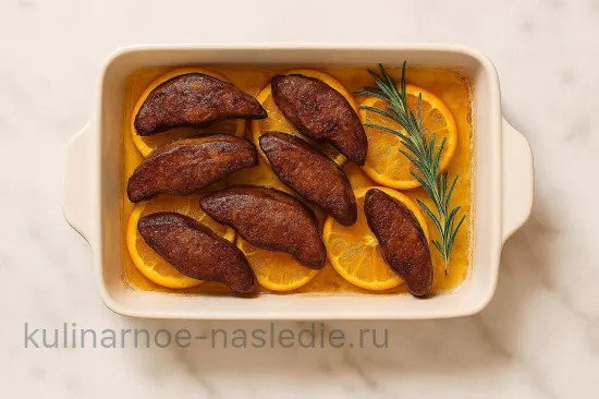 Печень утки с апельсиновым конфи - изысканный рецепт как в ресторане - шаг 3 (изображение)