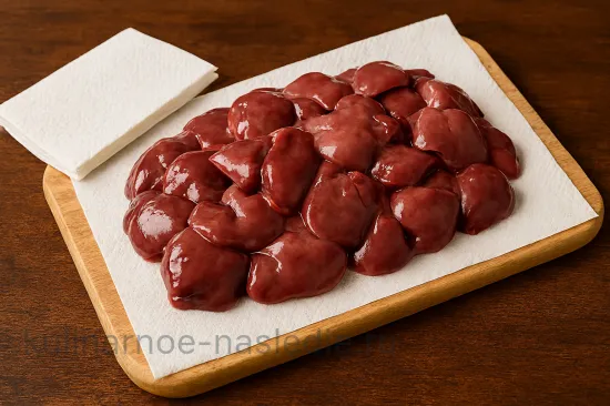 Куриная печень в сливочном соусе с грибами - быстро и вкусно - шаг 1 (изображение)