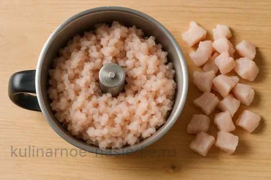 Котлеты из белой рыбы со шпинатом - Подготовка рыбного фарша