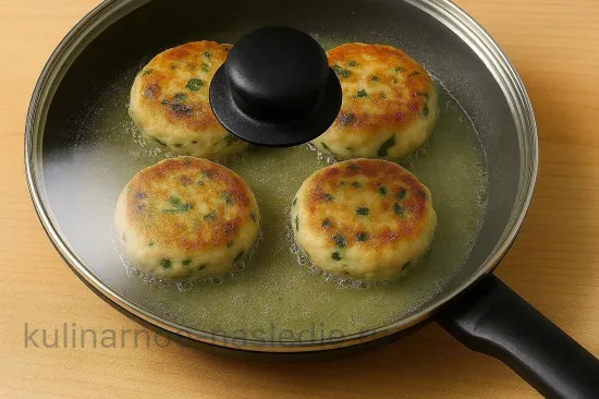 Котлеты из белой рыбы со шпинатом - Тушение до готовности