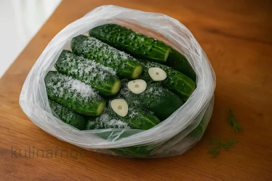 Малосольные огурцы без рассола сухим способом - шаг 3